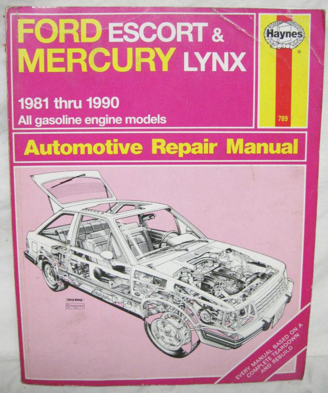1981 - 1990 ford escort mercury lynx haynes repair manual service book