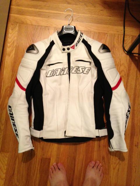 Dainese racing leather jacket size 50/40 white/red