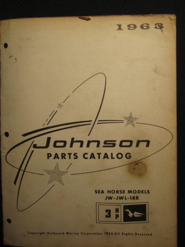 1963 johnson outboard motor 3 hp parts catalog manual sea horse jw jwl 18r