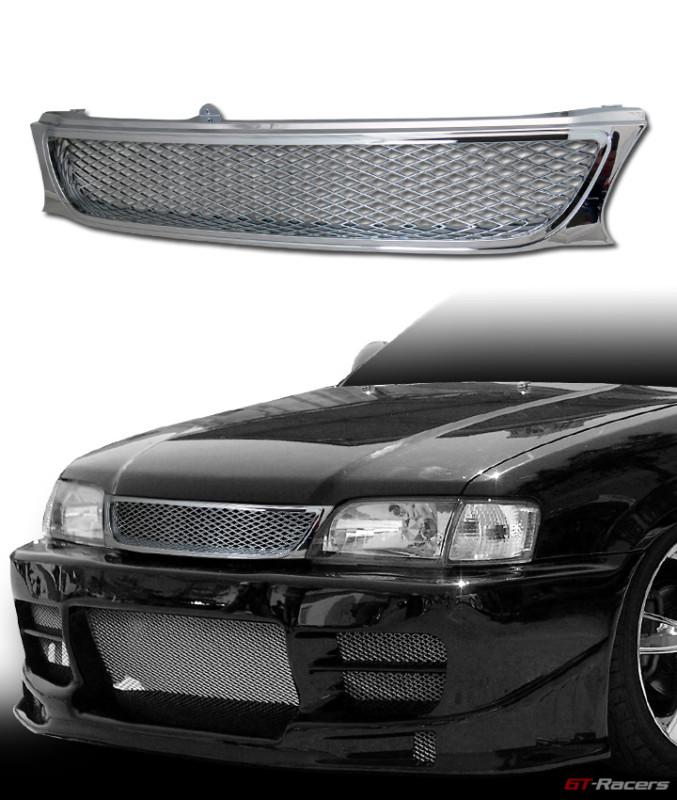 Chrome tr-sport badgeless mesh front hood grill grille abs 95-97 toyota tercel