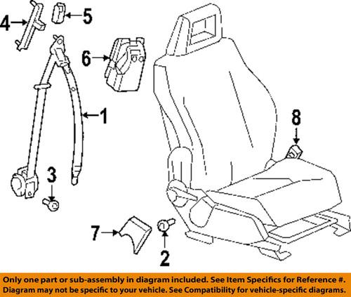 Dodge oem yd69xdvad front seat belts-belt & retractor