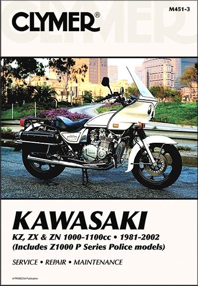 Kawasaki kz1000, kz1100, zx1100, z1100, zn1100 z1000 police repair manual 1981-2