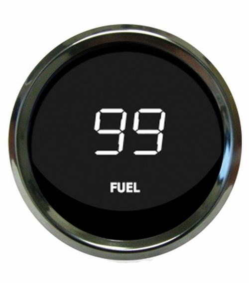 Universal digital fuel level gauge white chrome bezel intellitronix ms9016-w usa