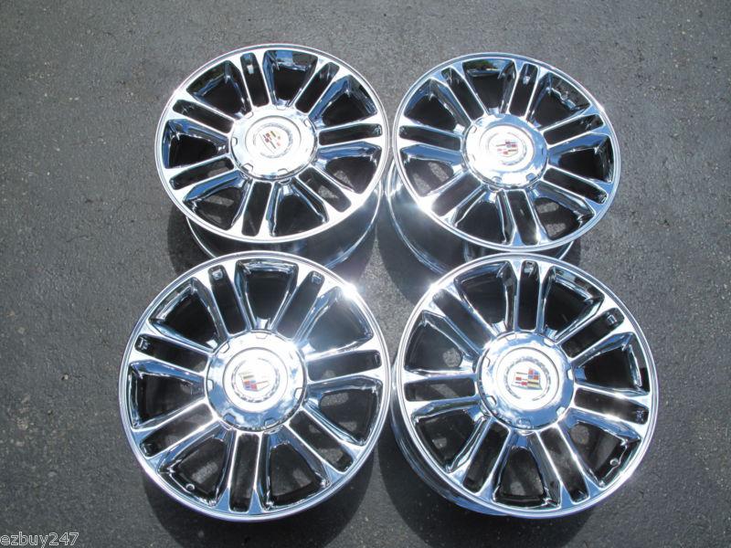 20" cadillac escalade platinum style chrome wheels 5358 with factory center caps