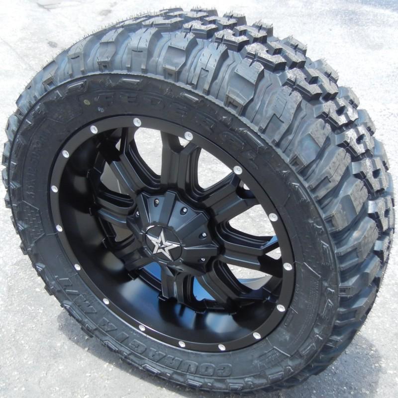 20" black tis 535b wheels rims federal m/t tires chevy silverado 1500 ford f150