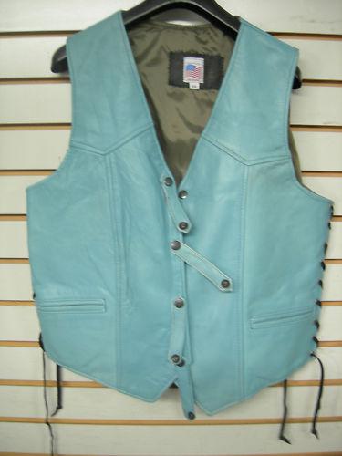 Blue knights leather vest light blue new  available in all sizes