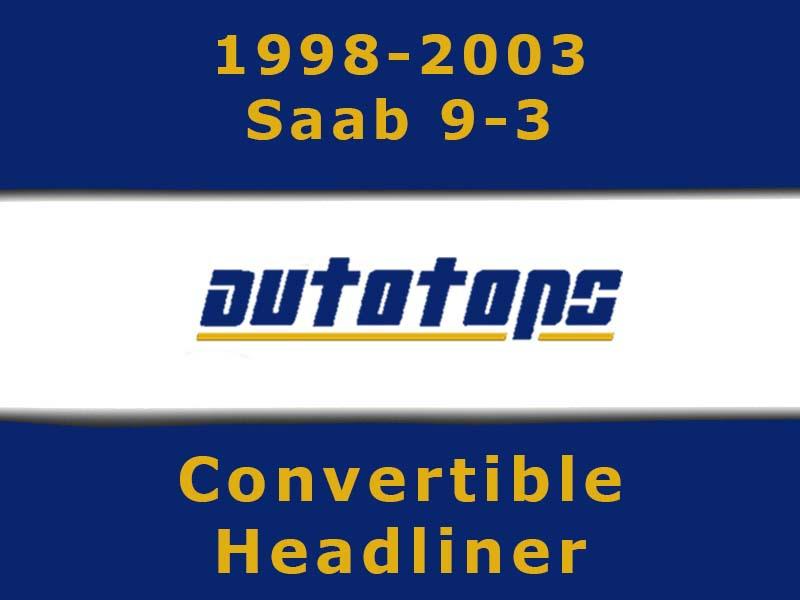 1998-2003 saab 93 9-3 convertible top headliner head liner