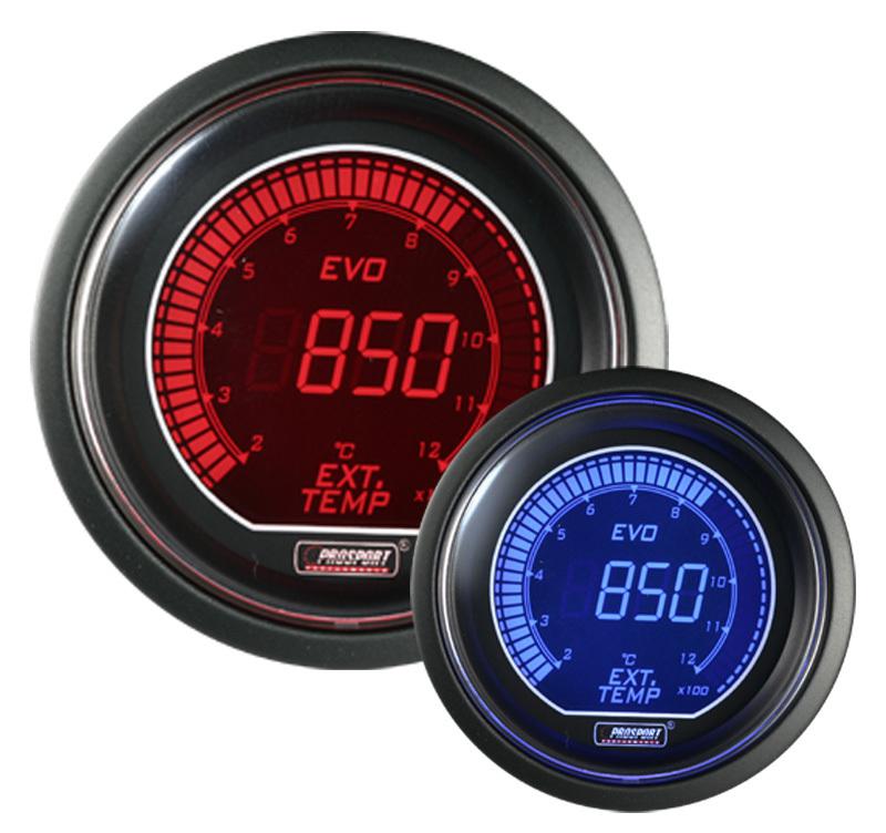 Egt gauge 52mm evo series prosport blue & red celsius metric scale display