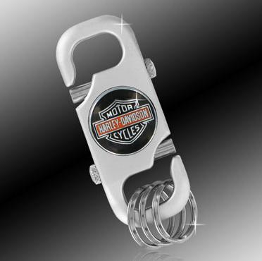 Harley-davidson multi-ring key chain fob holder rings