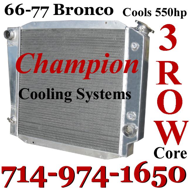 3 row champion radiator 1966-1977 ford bronco