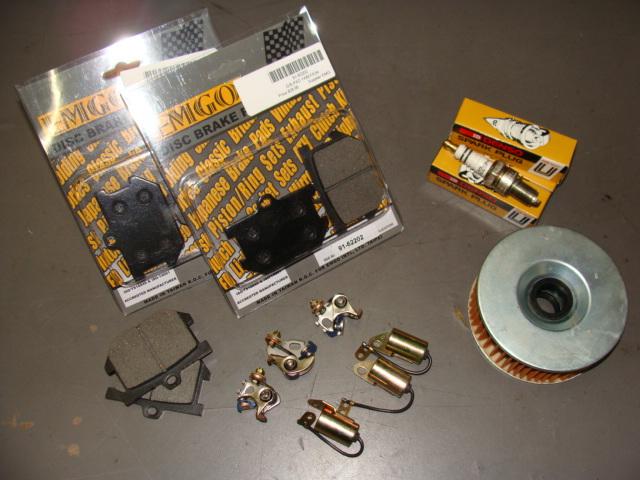 Complete new tune up kit for yamaha xs750 77-79 (brakes, filter, ignition)