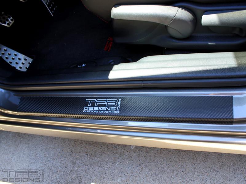 Carbon fiber door sill decals fits 2006-2011 honda civic & si sedan 4 door 06-11