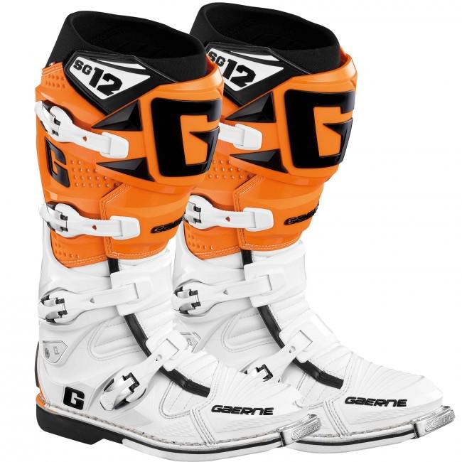 Gaerne sg-12 white-orange motocross racing off road mx atv boots adult sz 8