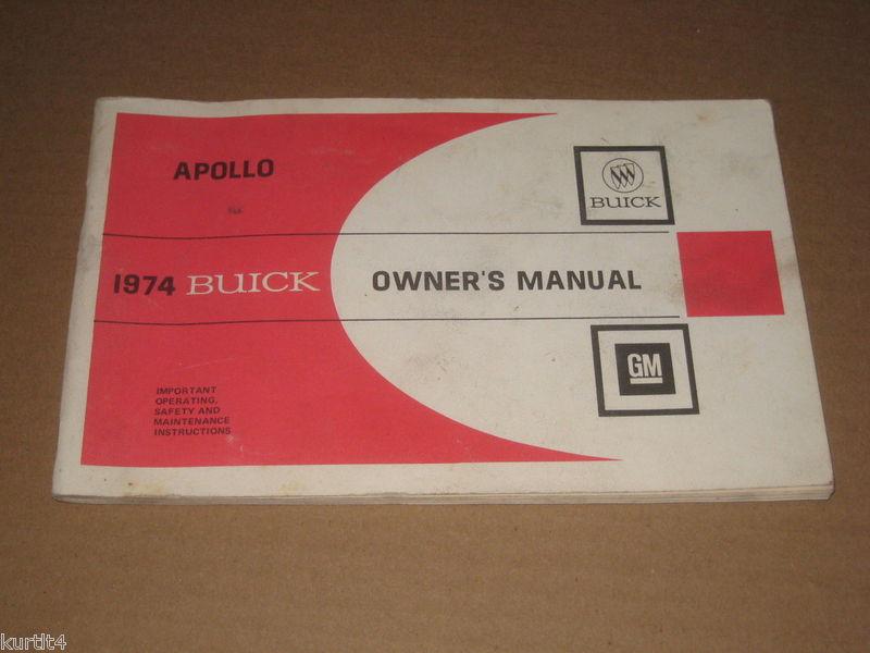 1974 buick apollo owners manual original book literature