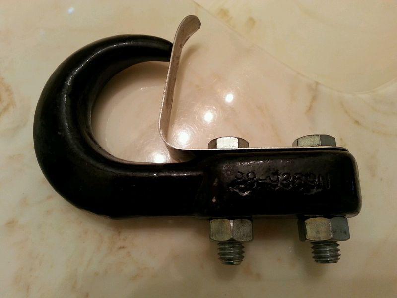  2" heavy duty tow hook - black with keeper and bolts