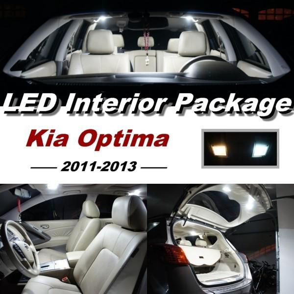 9 x xenon white led lights interior package for 2011-2013 kia optima w/ sunroof