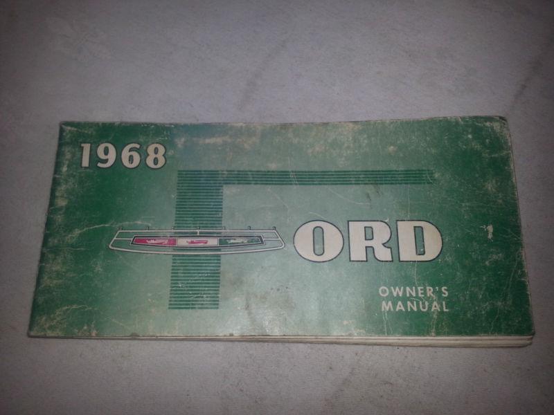 1968 ford original owners manual third edition 