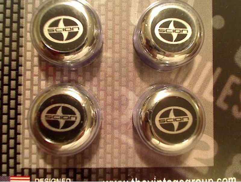 Scion logo snap cap license plate screw cap covers toyota scion spice up yours