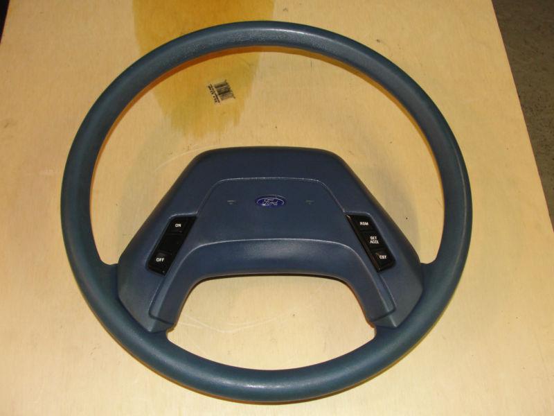 Oem 87-91 ford ranger, bronco ii 2 - steering wheel w/ cruise horn pad (blue)