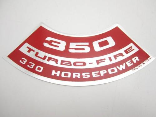 Corvette new air cleaner decal "350 turbo-fire 330 horsepower" 1971 lt1