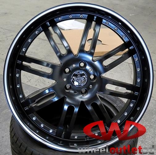 22" sevizia wheels w/ tires black machined rims 5x114.3 