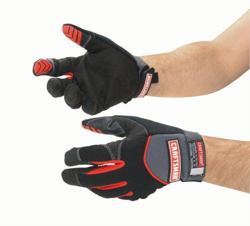 Craftsman mechanic's gloves spandex/synthetic double layer black/red men's x-lg