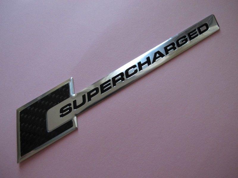 Supercharged aluminium car logo grille fender truck emblem badge sticker decal