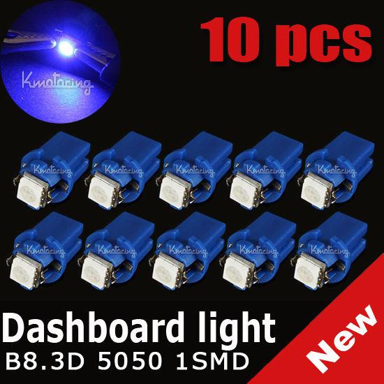 Wow 10x blue t5 b8.3d car gauge 5050 1 smd led speedo dashboard side light bulb