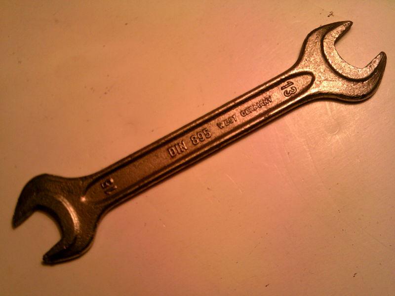 Vintage din 895 wrench open end 13 & 15mm. porsche, vw, audi, mercedes, tool
