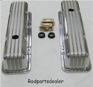 1 day sale small block chevy tall finned aluminum valve covers 305 350 327 400 *