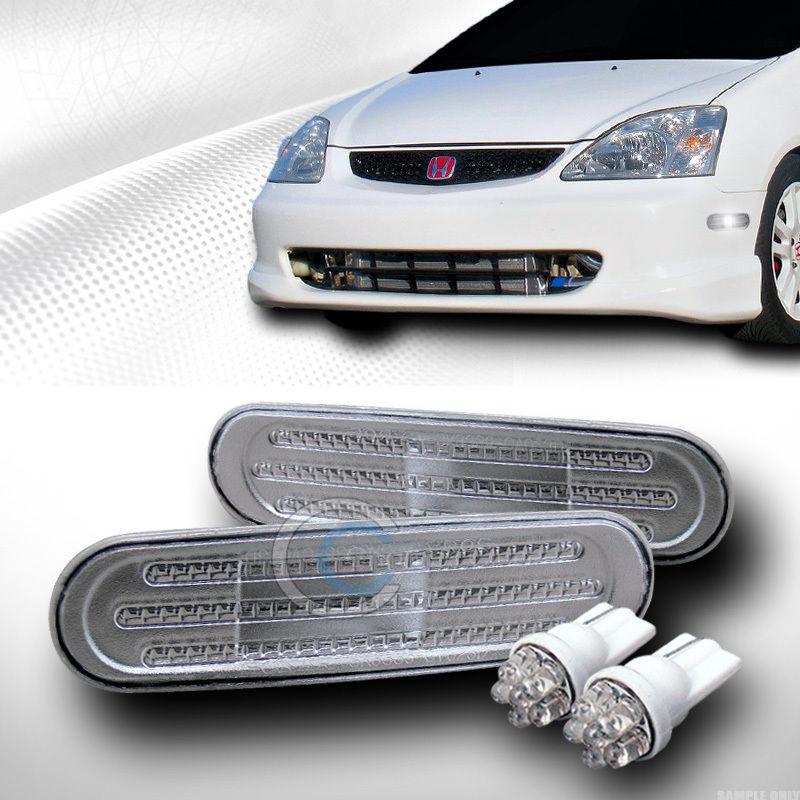 Find CLEAR FRONT/REAR SIDE MARKER BUMPER LIGHTS YD+LED BULBS 0205