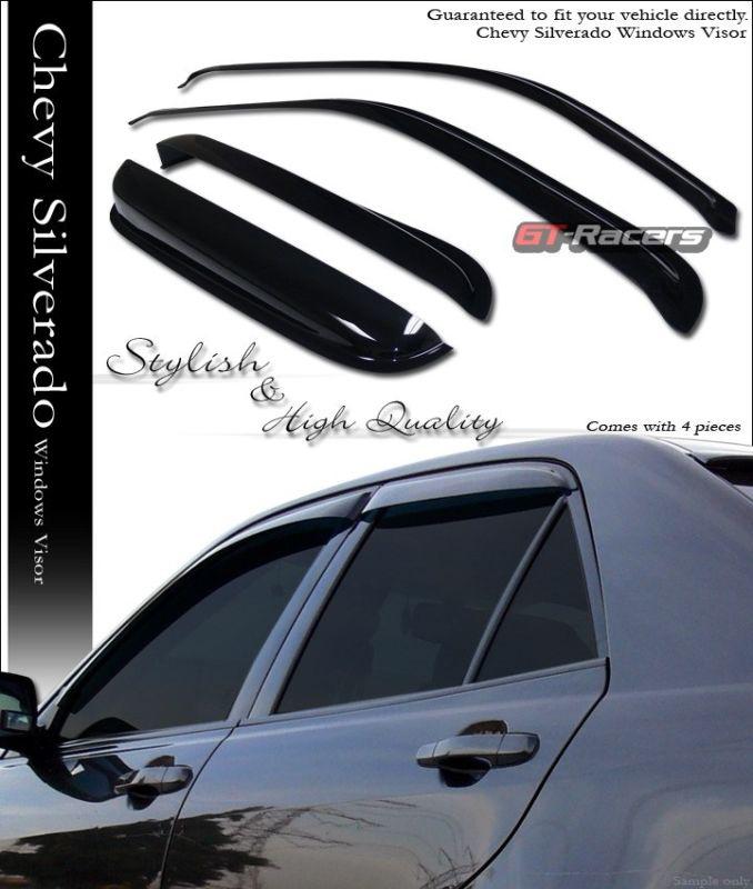 Sun/rain/wind guard shade deflector window visors 4p 1999-2006 silverado ext cab