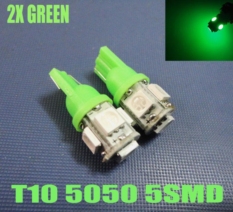A pair of green 5-smd led t10 t15 447 168 w5w 192 194 147 194na dome lights #o15