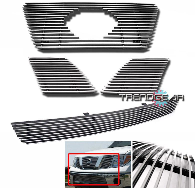 05-08 nissan pathfinder/frontier pickup upper + bumper billet grille combo 06 07