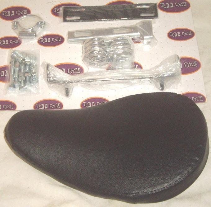 Solo seat mounting kit xl sportsters 1952-78   bolt on kit & 9" black solo seat