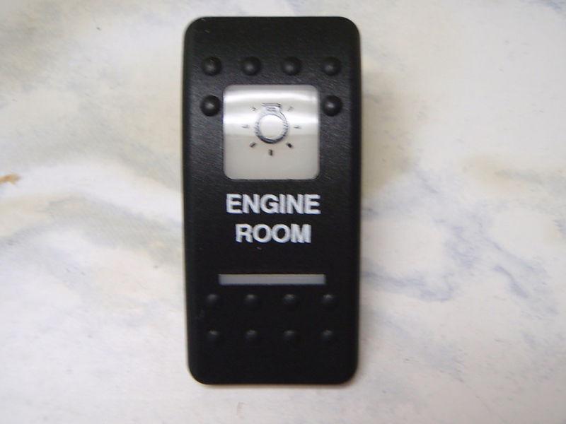 Engine room light switch blk w 2 white lens contura ii 