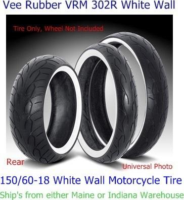 150 60 18 vee rubber vrm 302r white wall motorcycle tire