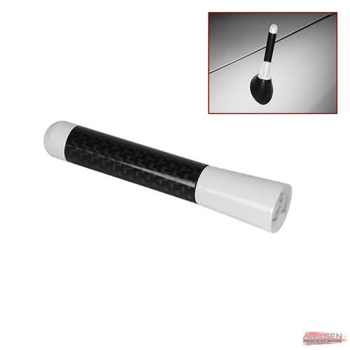 Real carbon fiber overlay/white car radio 3" antenna + adapters new set