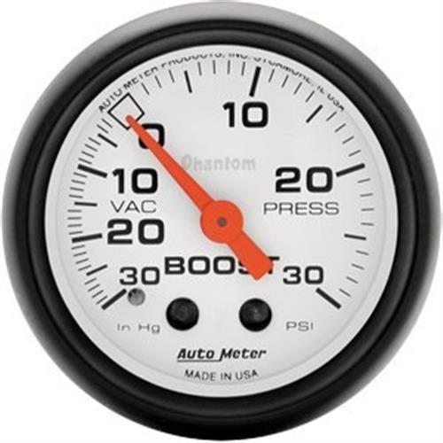 Autometer 2in. boost-vac; 30 in. hg/30 psi; mech; phantom