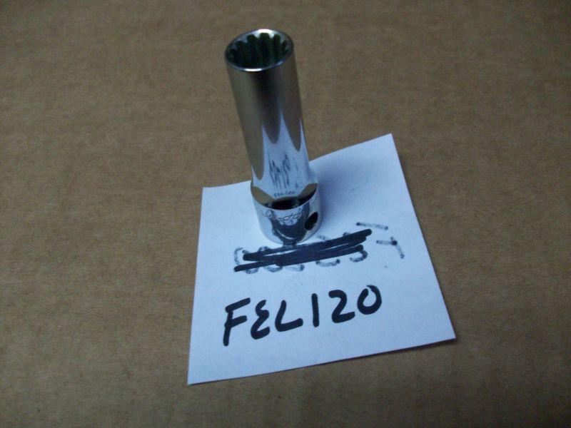  snap on- fel120- 3/8d,3/8"/#12 chrome deep spline socket