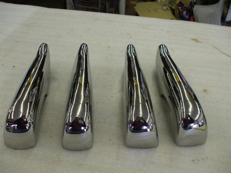1946-48 chevy set of four orig bumper guards newly [triple] plated l@@@k