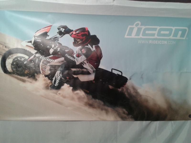 Icon motorcycle garage banner motorcycle graphic advertisement 24" x 48"