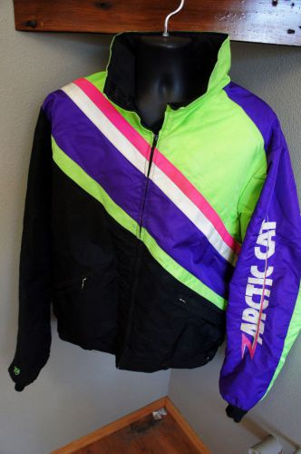 Vintage arcticwear mens medium tall neon vtg retro snowmobile puffer coat   o69