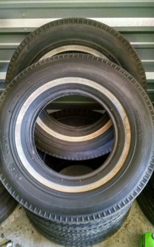 (2) nos 7.50-14 general jet air tires 1&#034; white wall 7.50 14 vintage original
