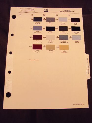 1986 86 saab paint colors chip pages chips