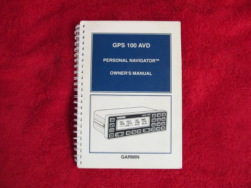 Garmin gps 100 avd personal navigator owners manual