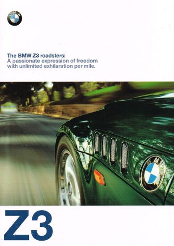 1998 bmw z3 roadster brochure/catalog with color charts: z-3,1.9,2.8,m