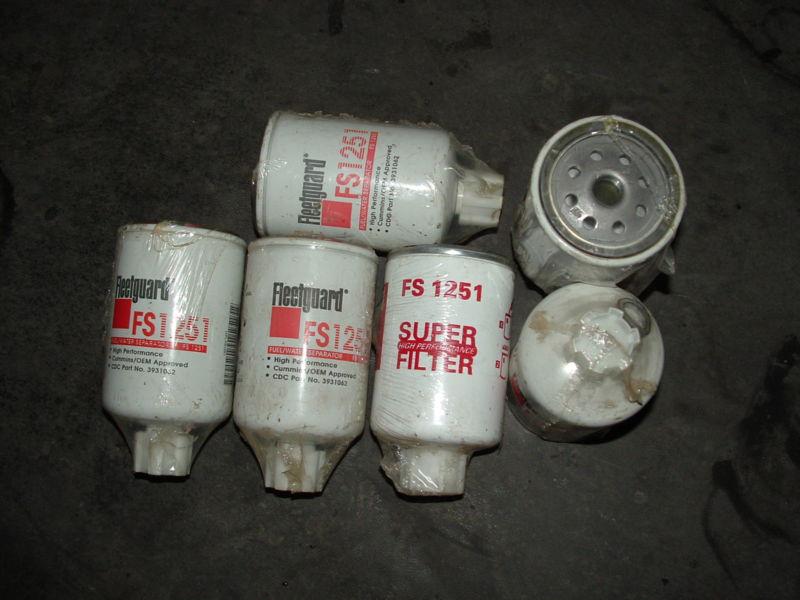 Lot of 6 fleetguard fs1251 fuel filter x= bf-1226, j286503, p8043, napa 3472