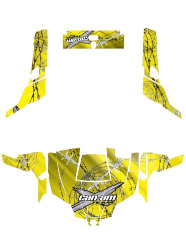 Ng racing wrap quad canam can am commander 800r 800xt 1000 barbed wire yellow