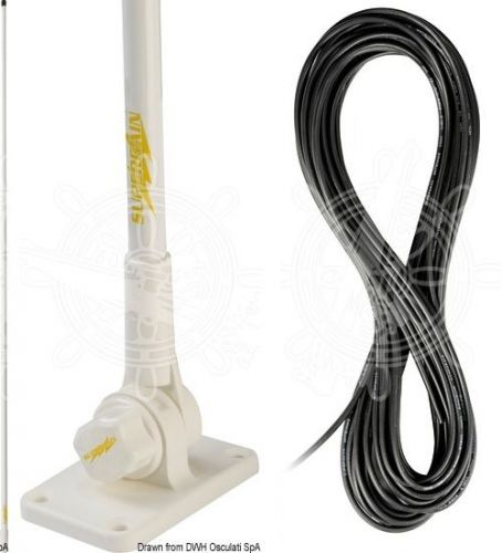 Glomex white swiveling 1400mm vhf capri antenna with 6m cable
